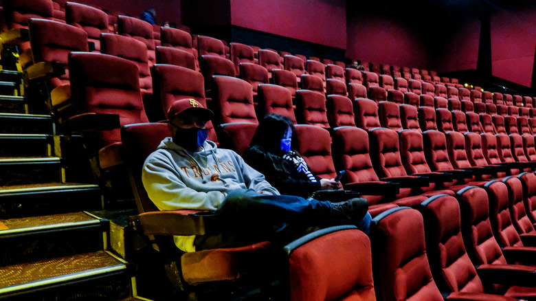 The seating arrangement inside an AMC cinema.
