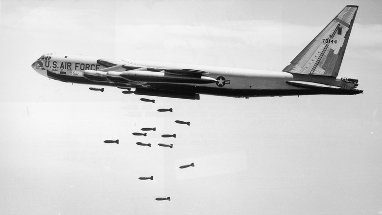 B-52 Stratofortress drops bombload Vietnam