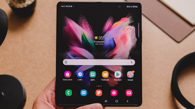 Samsung Galaxy Z Fold 3 in hand