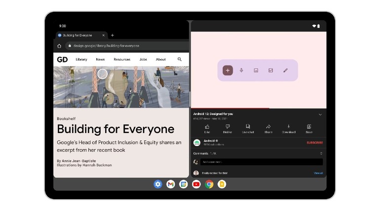 Android 12L split-screen mode