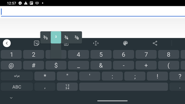 Gboard's fraction popups