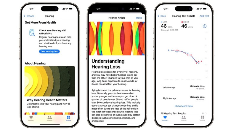 Apple hearing test metrics