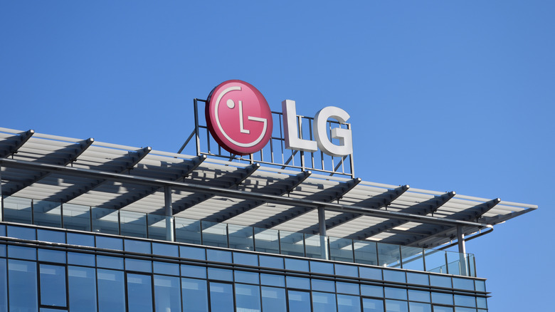 LG Logo on building