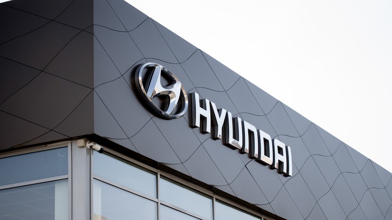 Hyundai dealership with logo