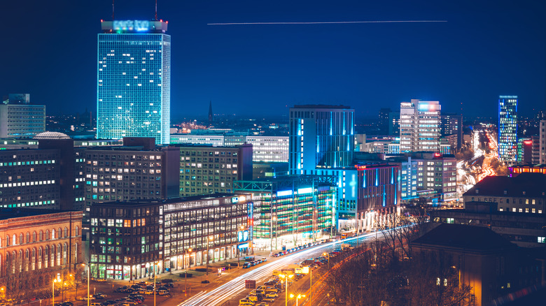 Offices in Berlin at night