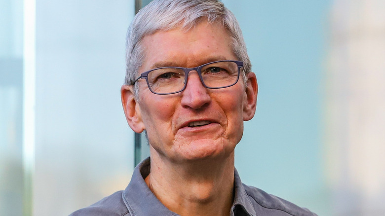 Tim Cook at an Apple store