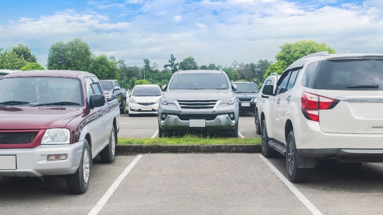 Cars in parking lot