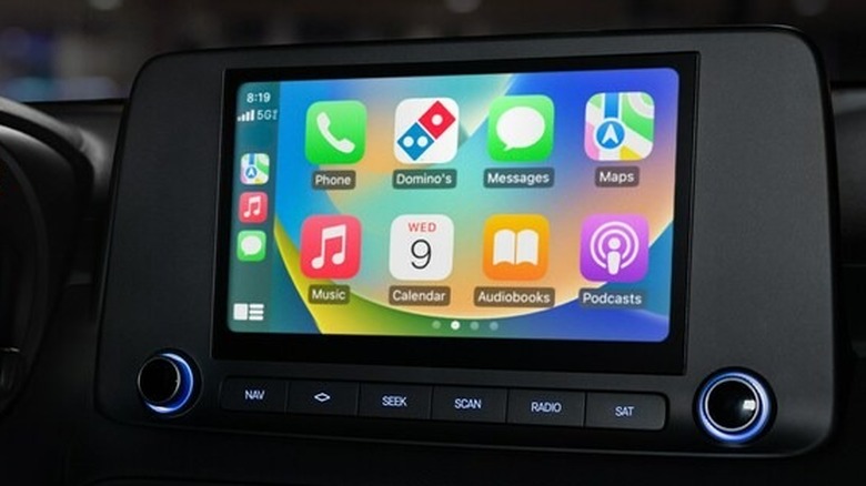 Domino's app on CarPlay dashboard