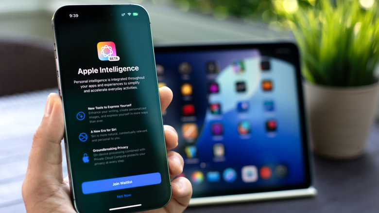 An iPhone showing Apple Intelligence on the screen