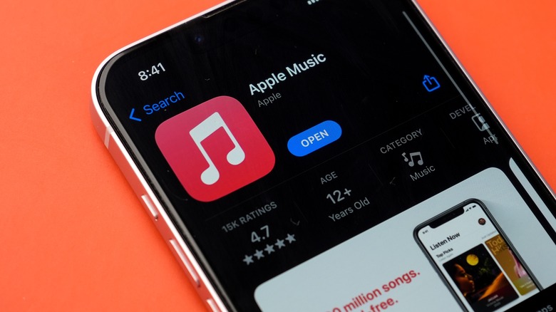 Apple Music shown in the App Store