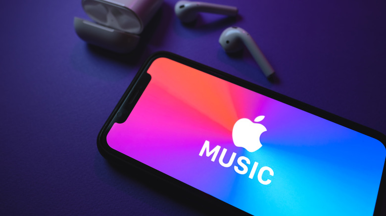 Apple Music logo on smartphone