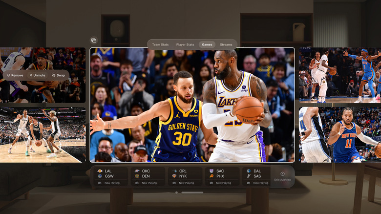 NBA with widgets on Apple Vision Pro