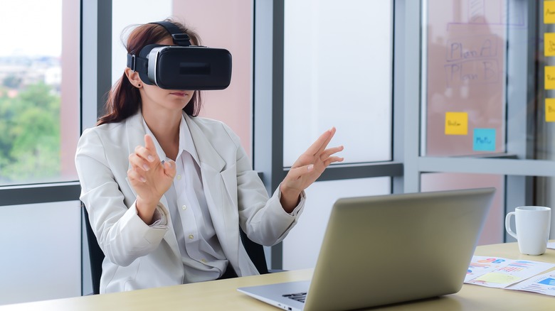 Person using VR headset