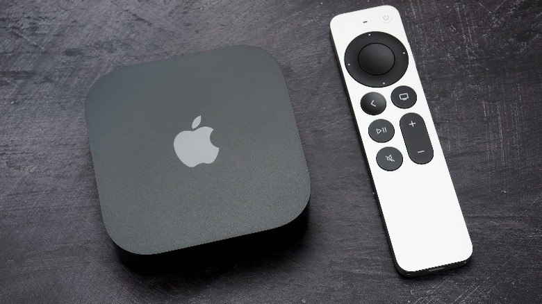 Apple TV 4K streaming box and remote