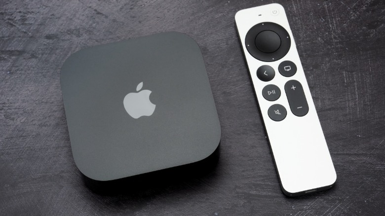 Apple TV 4K streaming box and remote