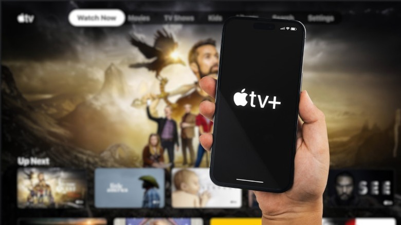 Apple TV+ logo on a phone