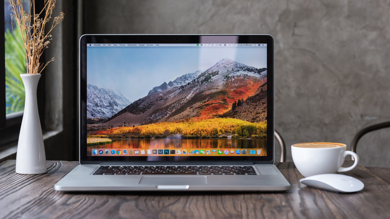 macbook on table