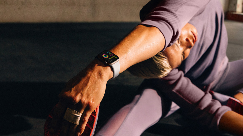 Person performing Yoga wearing an Apple Watch Series 10