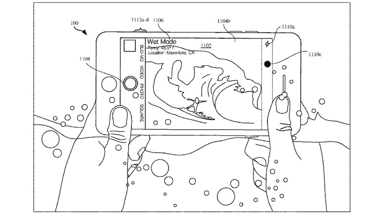 iPhone wet mode patent illustration