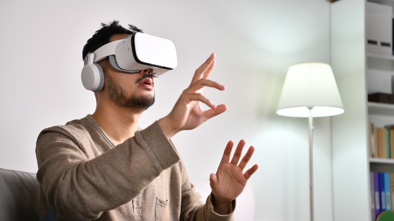 Person using VR living room