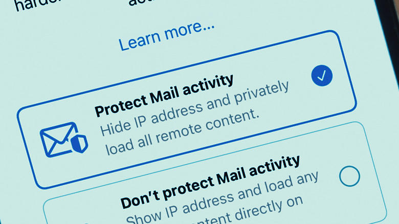 Protect Mail activity dialog on iOS