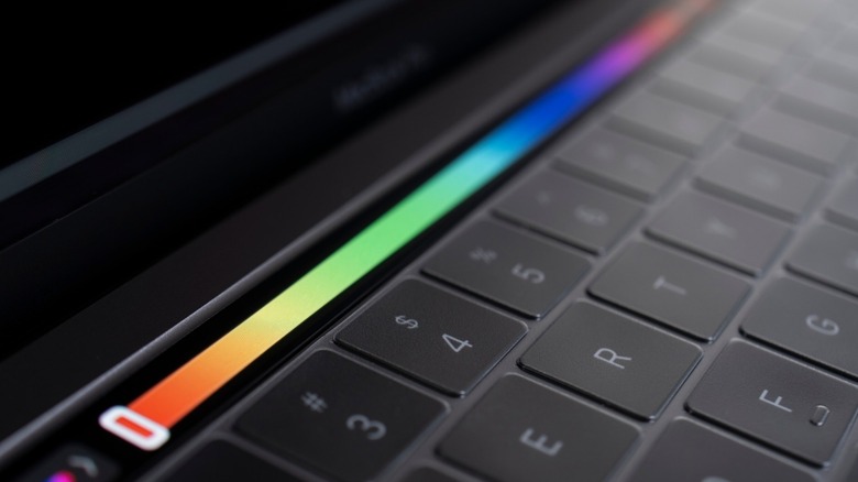 The Touch Bar on a MacBook Pro