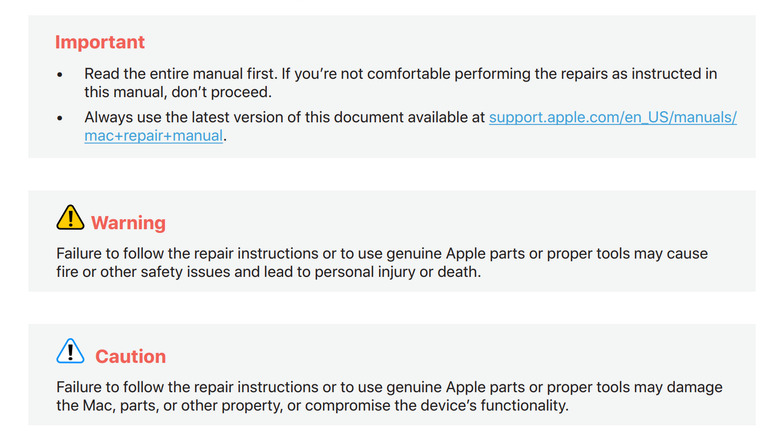 Apple's MacBook Pro repair manual