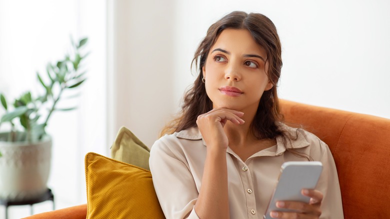 woman thinking about something