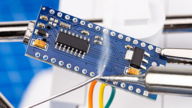 soldering wires to Arduino Nano