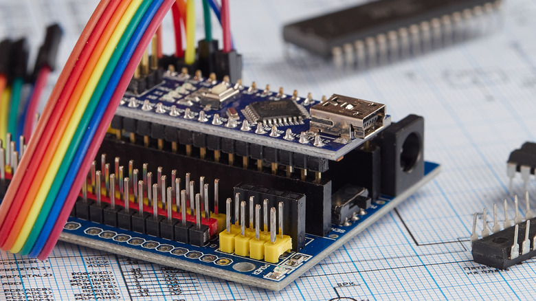 Arduino Uno with shield on top