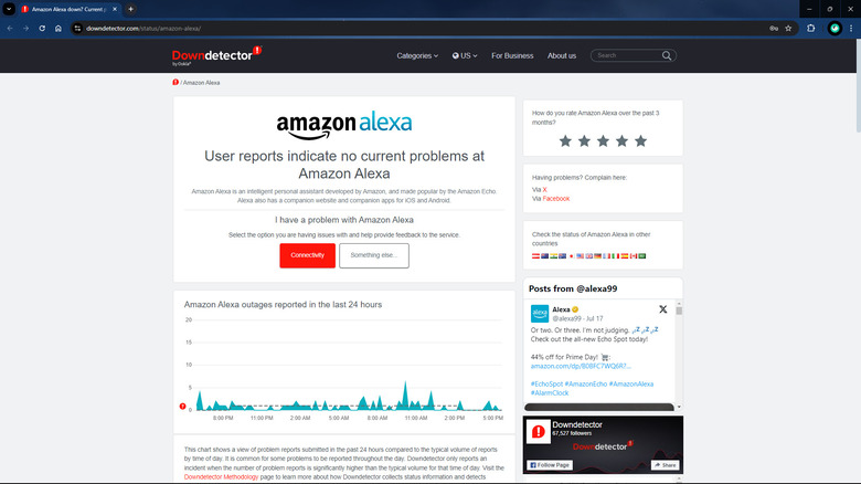 Downdetector for Amazon Alexa