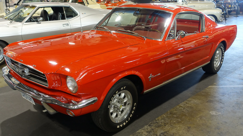 A 1965 Ford Mustang in the Zimmerman Automobile Driving Museum in El Segundo, California.