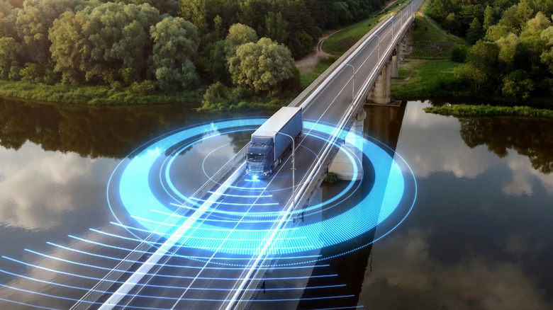 Waymo Self-Driving Truck on bridge