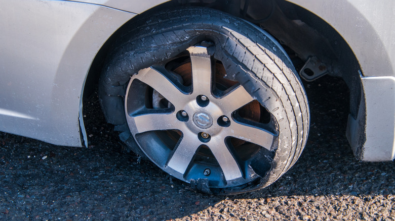 Car tire blowout