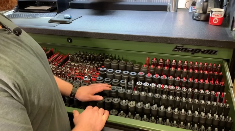 a snap-on tool owner showing off an impressive collection of snap-on tools