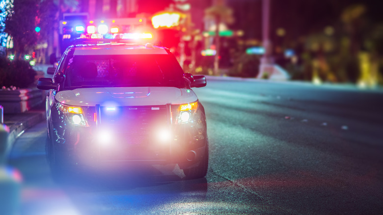 police car at night