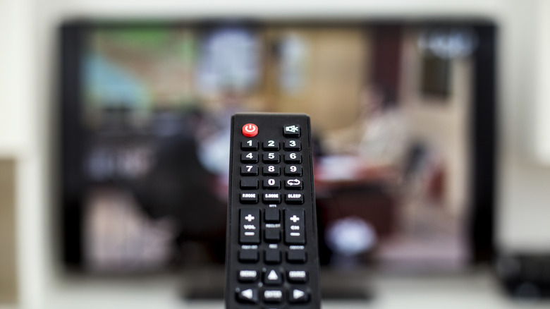 Universal remote pointed at TV