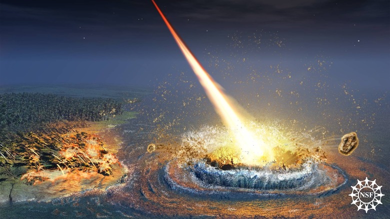 Illustration of meteor impact