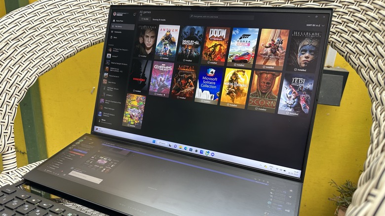 Xbox game library on Asus ROG Zephyrus Duo 16