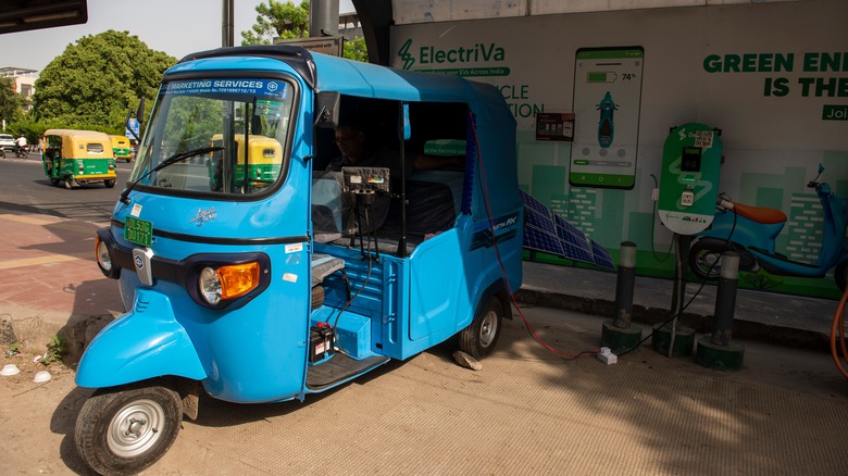 an electric rickshaw cart