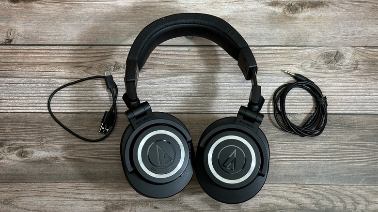 headphones on a table