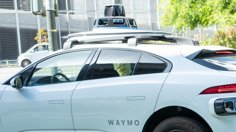 Close-up of self-driving car