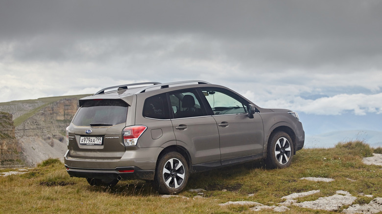 Subaru Forester on cliff