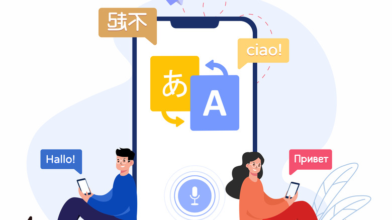 People using language learning app