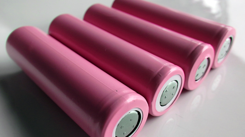 Pink rechargeable 18650 cells