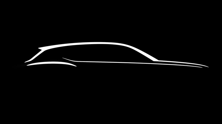 Silhouette of the upcoming Bentley electric SUV.