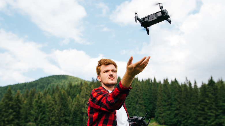 Man using drone