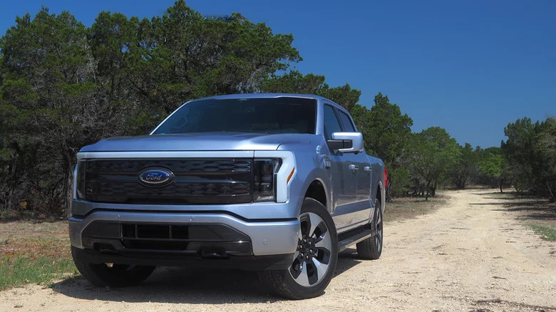 Ford F-150 Lightning on gravel road