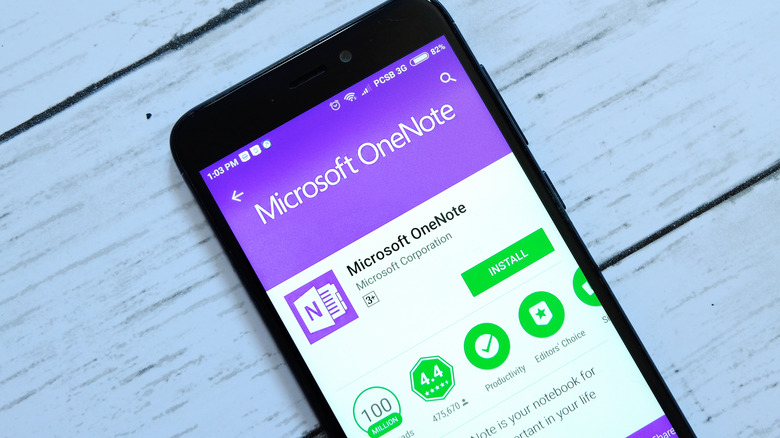 microsoft onenote on Android phone