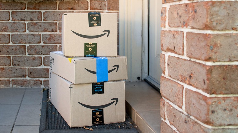 Amazon Prime Boxes on doorstep